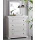 Cómoda de dormitorio clásica Darden, blanca