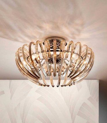 Plafón moderno de cristal champagne Ariadna