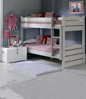 Baúl de madera blanco Vic, litera