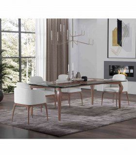Mesa comedor de cristal contemporánea Stiletto