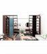 Librería moderna 3 módulos puertas Eleganzza