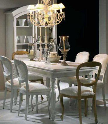 Mesa de comedor blanca provenzal Marsella