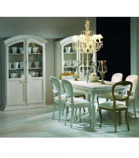 Mesa de comedor blanca provenzal Marsella, comedor