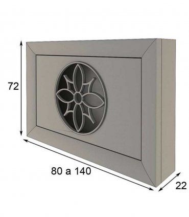 Cubreradiador moderno Azkary R07, medidas