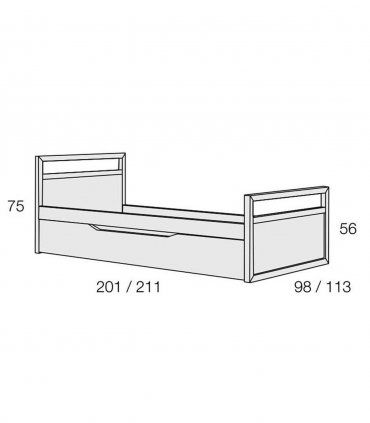 Cama nido infantil Tirant, medidas