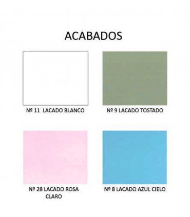 Baúl juguetero Dafne, acabados