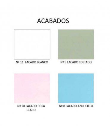Cómoda infantil Géminis, acabados
