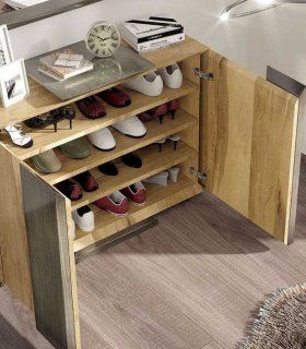 Mueble zapatero moderno Azkary ZII.12, abierto