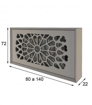 Cubreradiador de diseño Azkary R09, medidas
