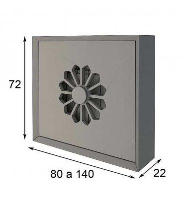 Cubreradiador de diseño Azkary R08, medidas