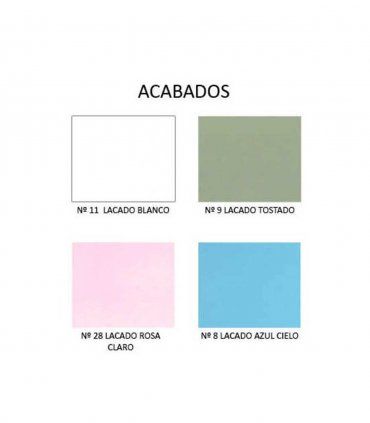 Cómoda infantil Wendy, acabados