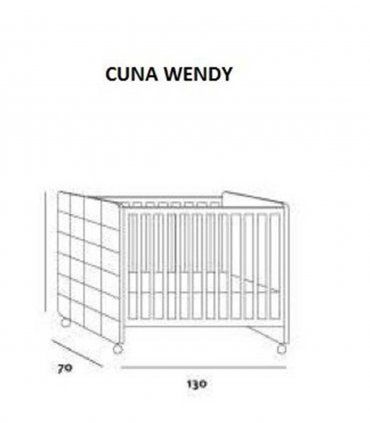 Cuna moderna Wendy, medidas