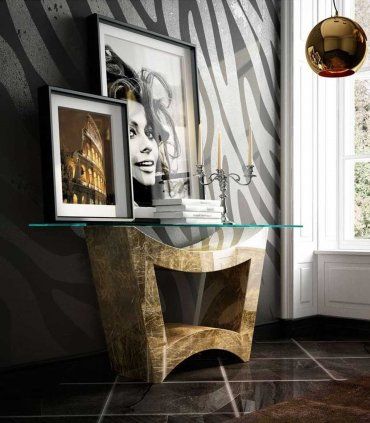 Consola de diseño moderno con cristal Azkary C11