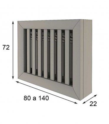 Cubreradiador moderno Azkary R10, medidas