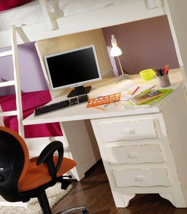 Dormitorio rústico juvenil con litera Lerada