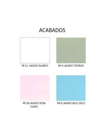 Cómoda infantil Calia, acabados