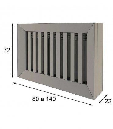 Cubreradiador moderno Azkary R13, medidas