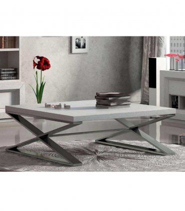 Mesa de centro moderna Azkary MCII.09, roble 9001 y metalizado 040