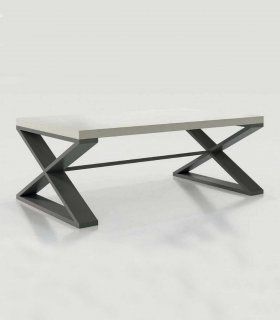 Mesa de centro moderna Azkary MCII.09, lacado 23 y metalizado 044