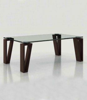 Mesa de centro con cristal Azkary MCII.08, metalizado 042