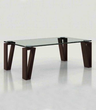 Mesa de centro con cristal Azkary MCII.08, metalizado 042