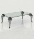 Mesa de centro rectangular con cristal Azkary MCII.27, metalizado 040