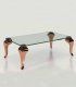 Mesa de centro rectangular con cristal Azkary MCII.27, metalizado 043