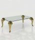 Mesa de centro rectangular con cristal Azkary MCII.27, metalizado 041