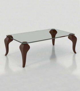 Mesa de centro rectangular con cristal Azkary MCII.27, metalizado 042