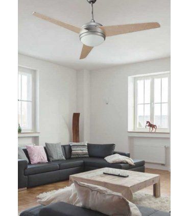 Ventilador techo Blanco Con Luz 3 Palas
