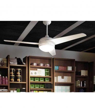 Ventilador techo Blanco Con Luz 3 Palas, vista