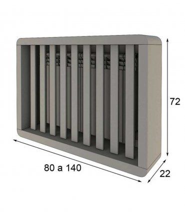Cubreradiador de diseño Azkary R05, medidas