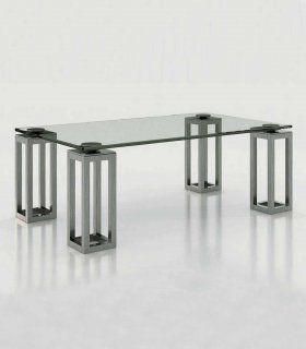 Mesa de centro con cristal Azkary MCII.07. metalizado 040