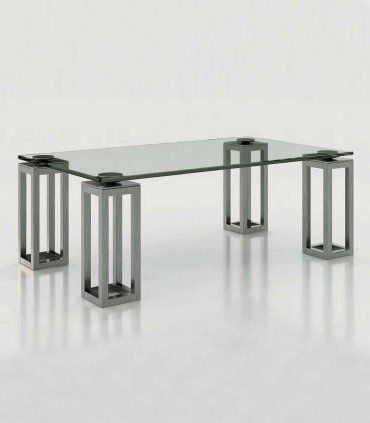 Mesa de centro con cristal Azkary MCII.07. metalizado 040