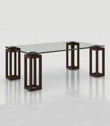 Mesa de centro con cristal Azkary MCII.07, metalizado 042