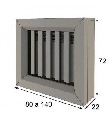 Cubreradiador moderno Azkary R03, medidas