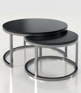 Mesa de centro redonda Azkary MCII.22, lacado 88 y metalizado 040