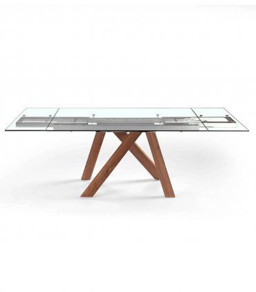 Mesa de comedor moderna en cristal Purena