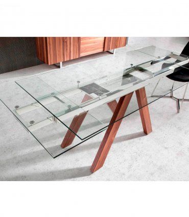 Mesa de comedor moderna en cristal Purena