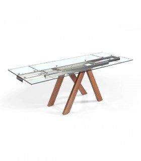 Mesa de comedor moderna en cristal Purena