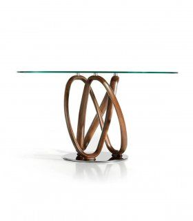 Mesa de comedor moderna en cristal Leber
