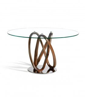 Mesa de comedor moderna en cristal Leber