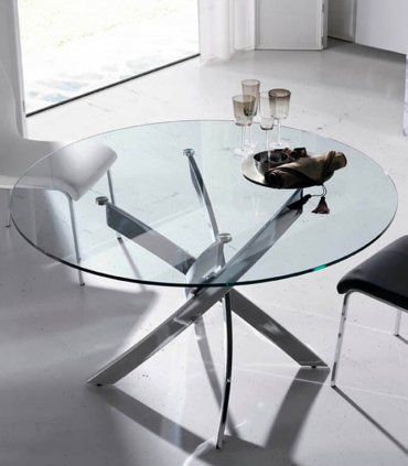 Mesa de comedor redonda de cristal Cilenta