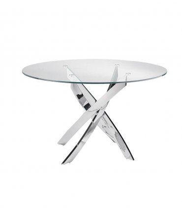 Mesa de comedor redonda de cristal Cilenta