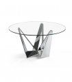 Mesa de comedor redonda de cristal Bucali