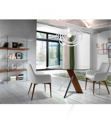 Mesa de comedor de cristal Aneren