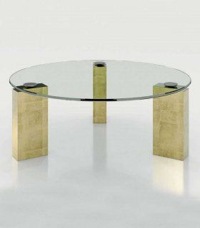 Mesa de centro redonda con cristal Azkary MCII.30,  laminado 211
