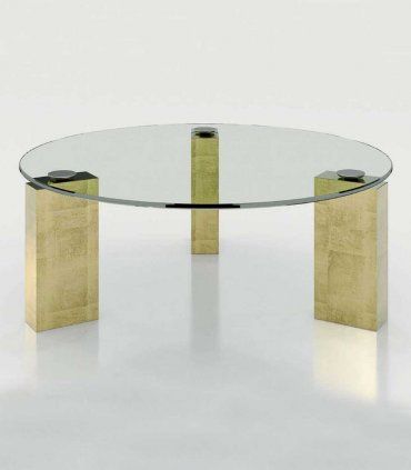 Mesa de centro redonda con cristal Azkary MCII.30,  laminado 211