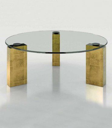 Mesa de centro redonda con cristal Azkary MCII.30,  laminado 004