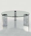 Mesa de centro redonda con cristal Azkary MCII.30